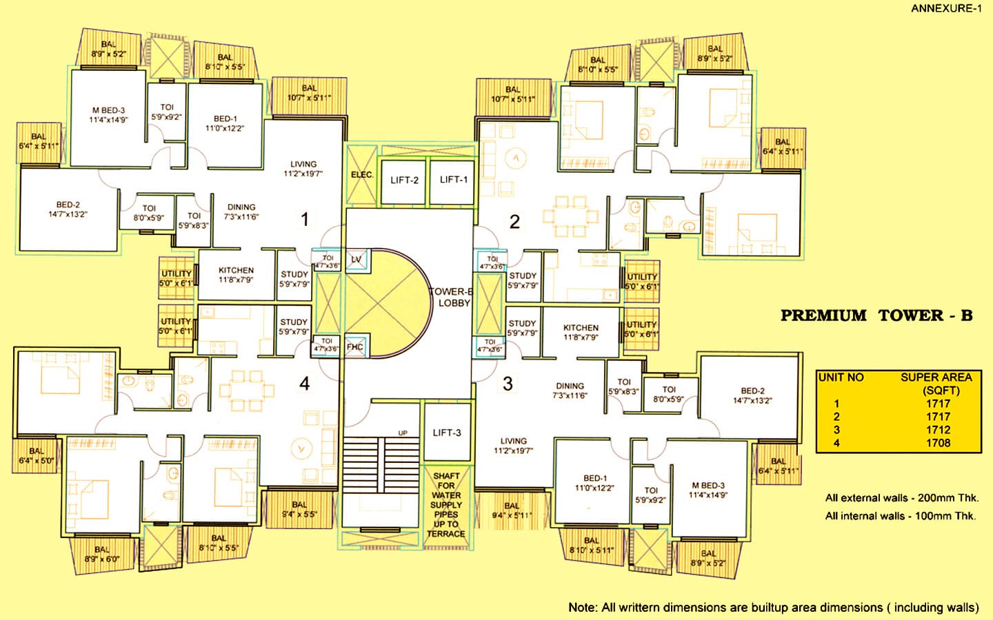 3BHK + 3T + Study
