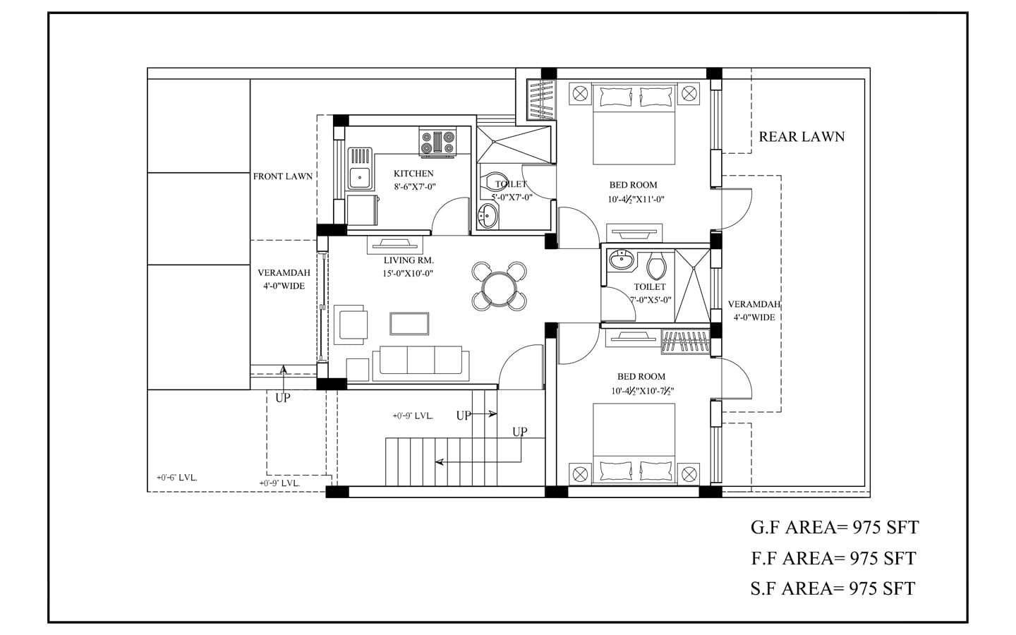 2BHK + 2T
