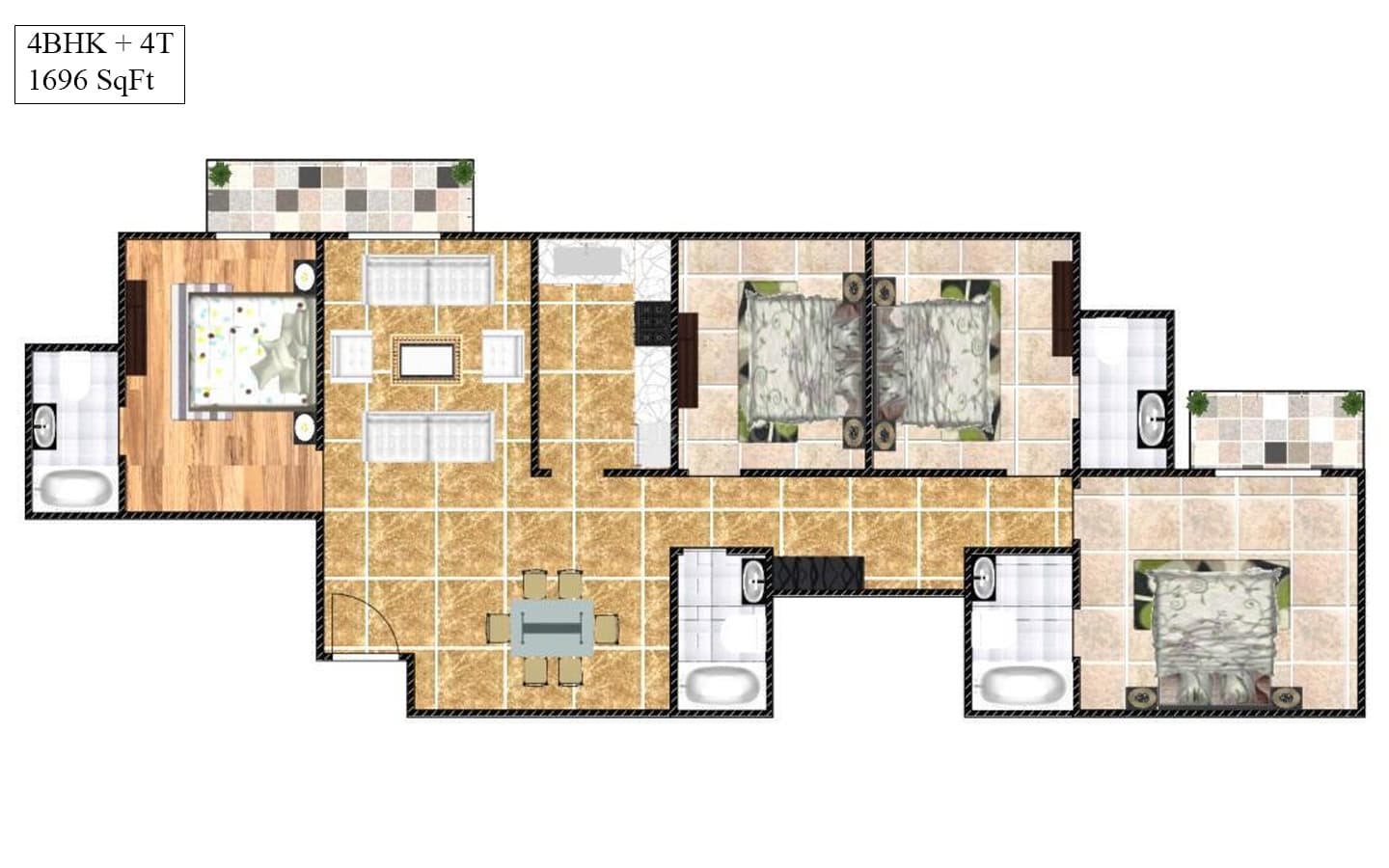 4BHK+4T