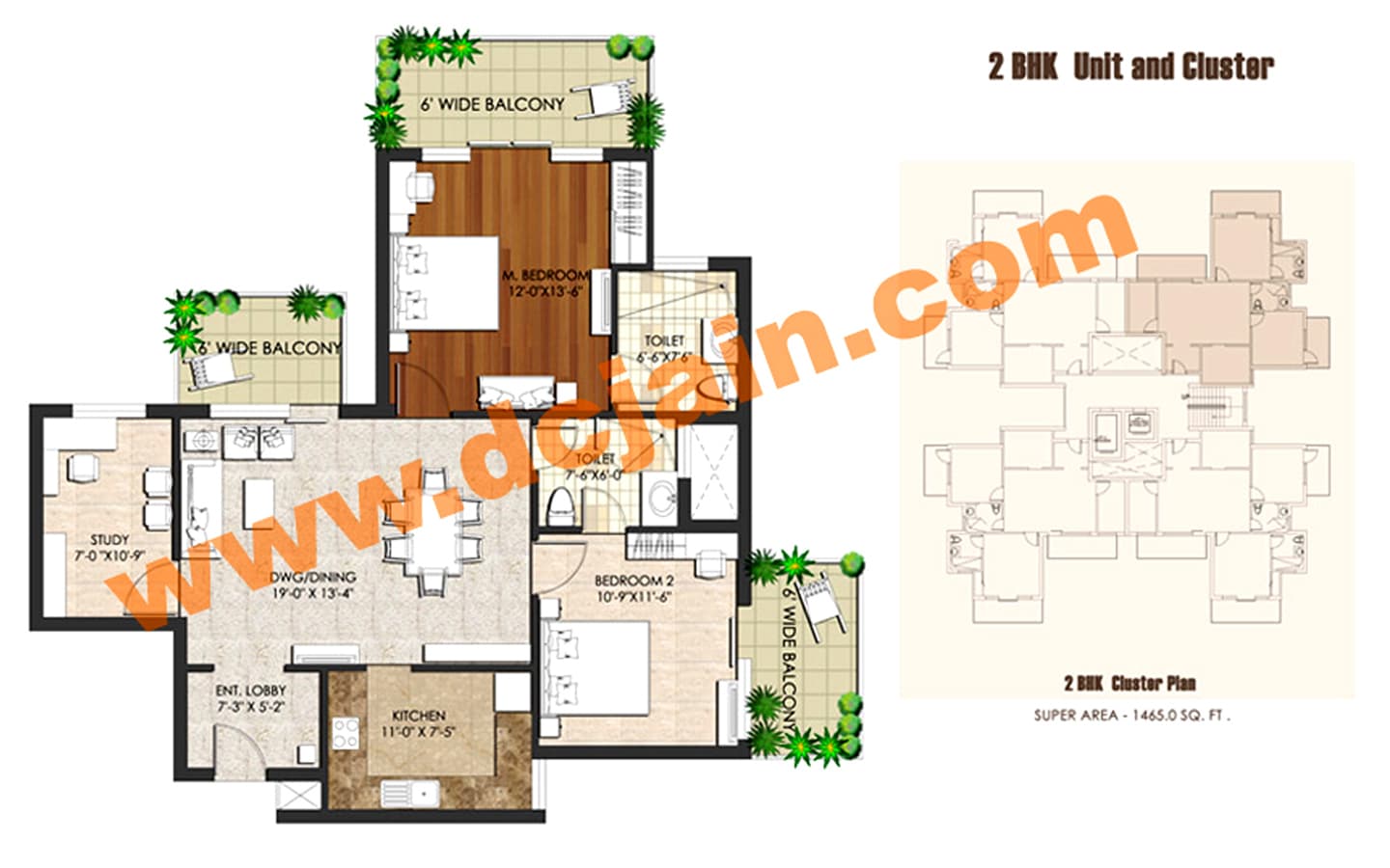 2BHK+2T+Study
