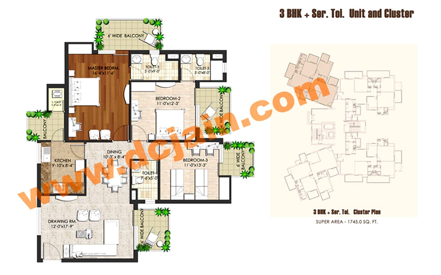 3BHK+3T+SQ