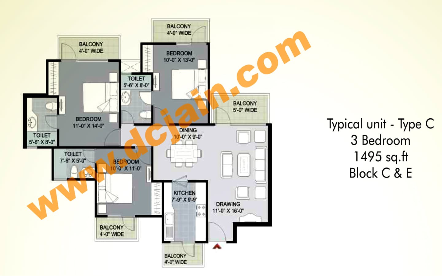 3BHK+3T