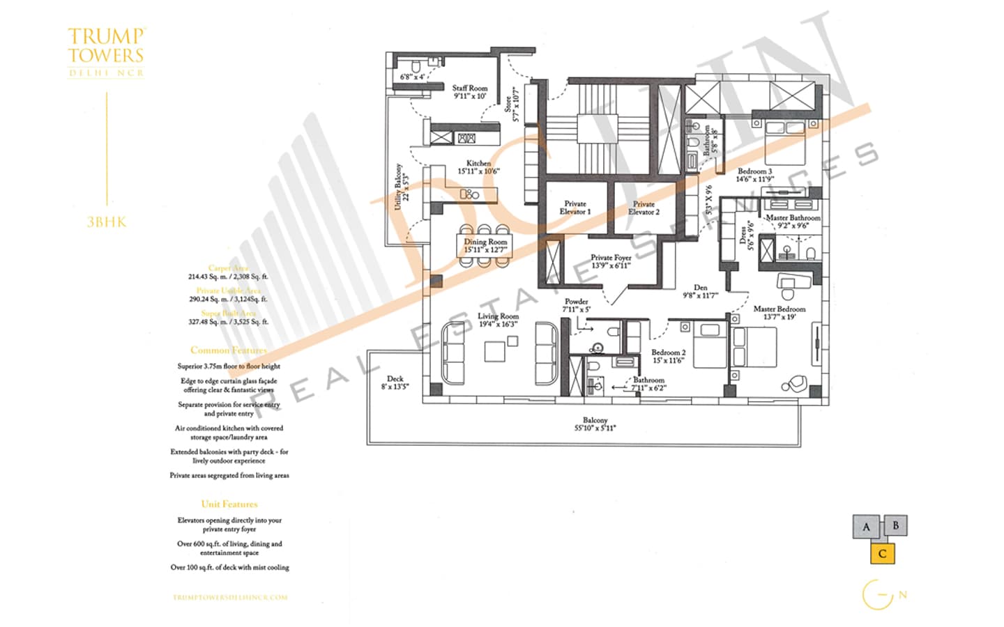 3BHK+3T+SQ