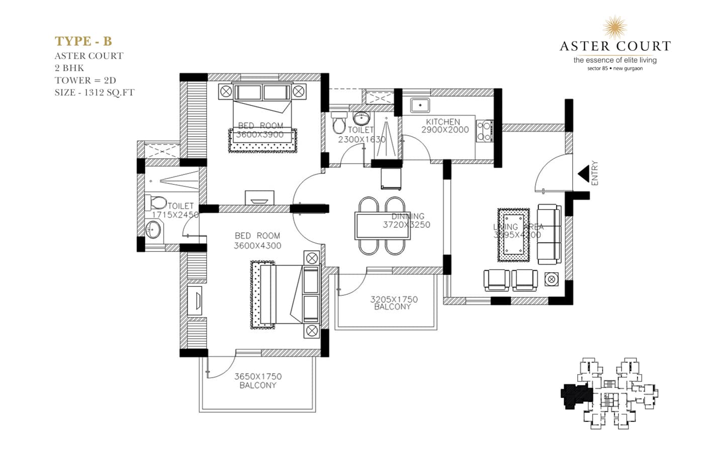 2BHK+2T