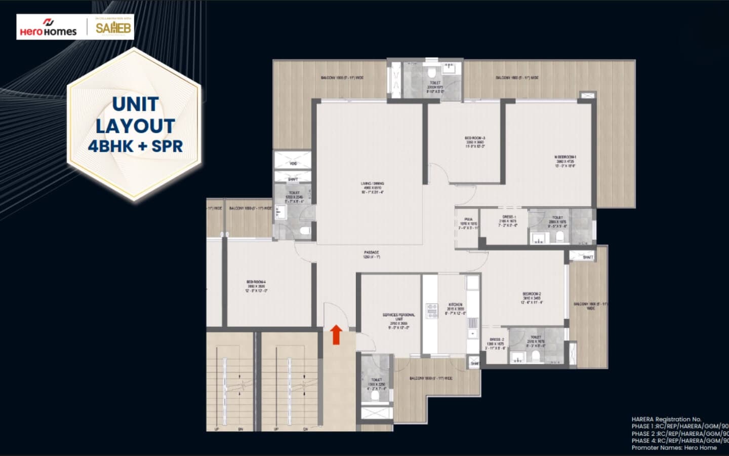 4 BHK Floor Plan