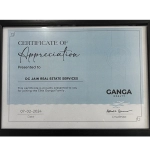 Certificate of Appreciation-Ganga Realty