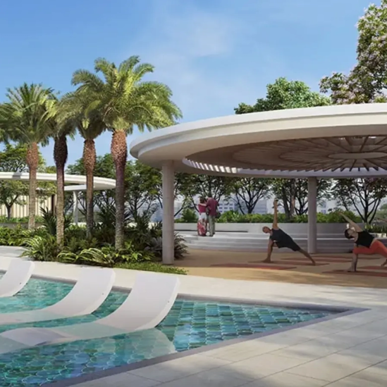 Signature Global De Luxe DXP Swimmingpool and yoga area