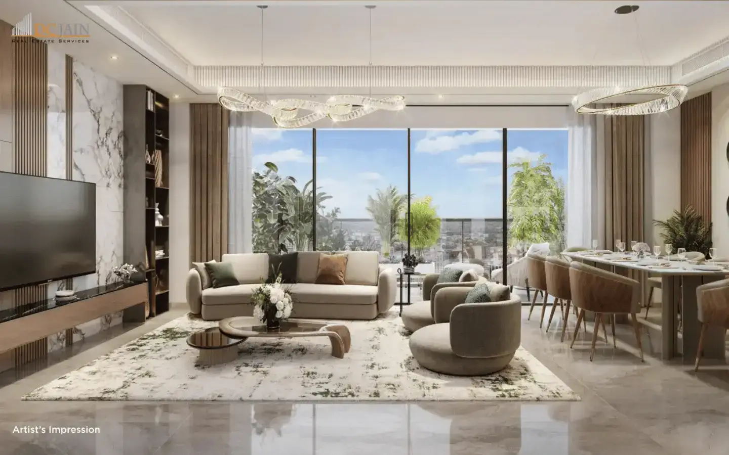 The dualis Sector-46 living room